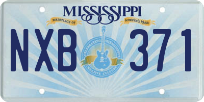 MS license plate NXB371