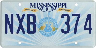 MS license plate NXB374