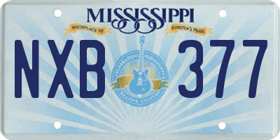 MS license plate NXB377