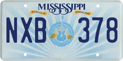 MS license plate NXB378
