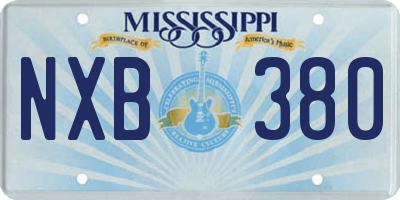 MS license plate NXB380