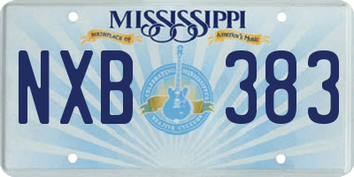 MS license plate NXB383