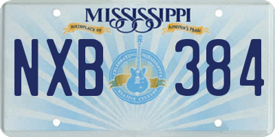 MS license plate NXB384