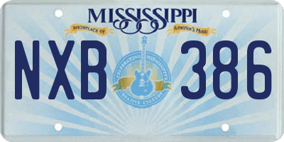 MS license plate NXB386