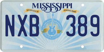 MS license plate NXB389