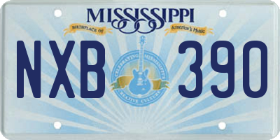 MS license plate NXB390