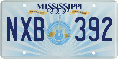 MS license plate NXB392