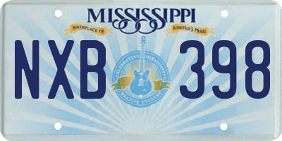 MS license plate NXB398