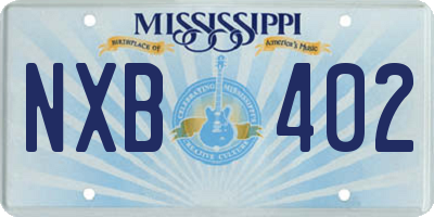 MS license plate NXB402