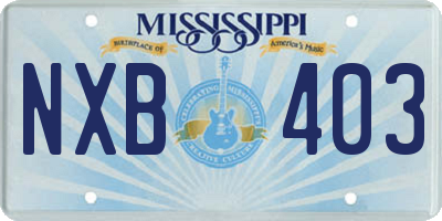 MS license plate NXB403
