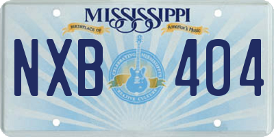 MS license plate NXB404