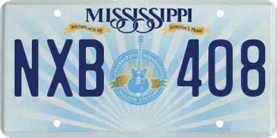 MS license plate NXB408