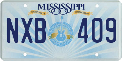 MS license plate NXB409