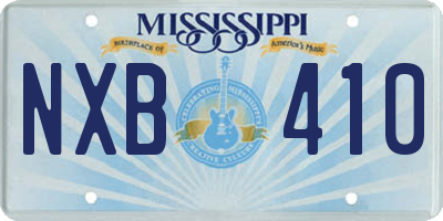 MS license plate NXB410