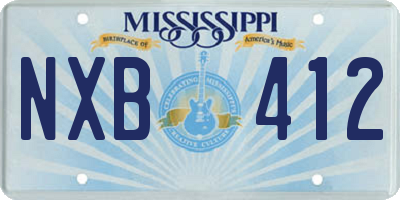 MS license plate NXB412