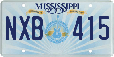 MS license plate NXB415