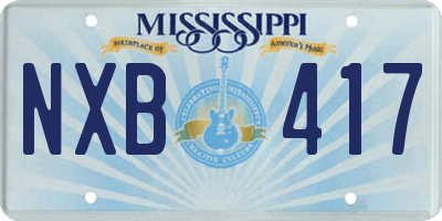 MS license plate NXB417