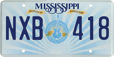 MS license plate NXB418