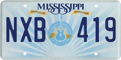 MS license plate NXB419
