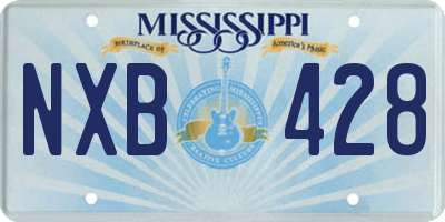 MS license plate NXB428