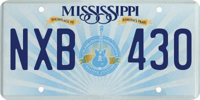 MS license plate NXB430