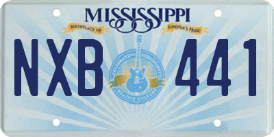 MS license plate NXB441