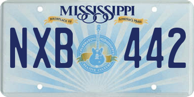 MS license plate NXB442