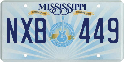 MS license plate NXB449