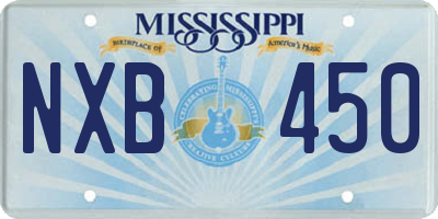 MS license plate NXB450