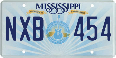 MS license plate NXB454