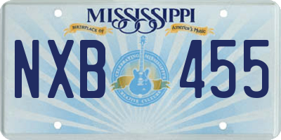 MS license plate NXB455