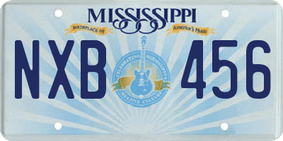MS license plate NXB456