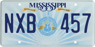 MS license plate NXB457