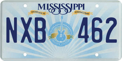 MS license plate NXB462