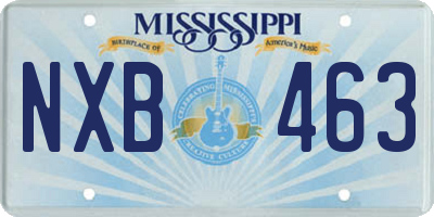 MS license plate NXB463