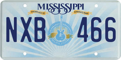 MS license plate NXB466