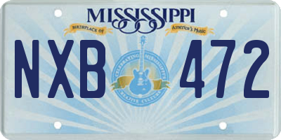 MS license plate NXB472