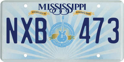 MS license plate NXB473