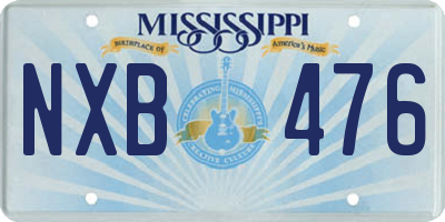 MS license plate NXB476