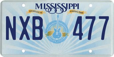 MS license plate NXB477