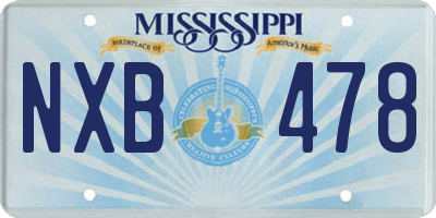 MS license plate NXB478