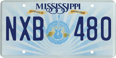 MS license plate NXB480