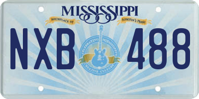 MS license plate NXB488