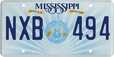 MS license plate NXB494