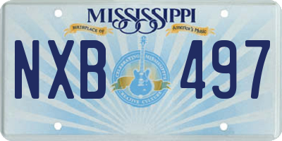 MS license plate NXB497