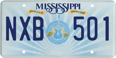 MS license plate NXB501