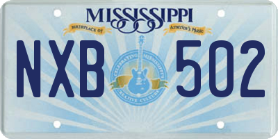 MS license plate NXB502