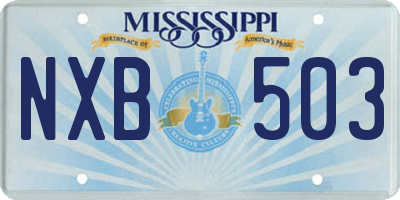 MS license plate NXB503