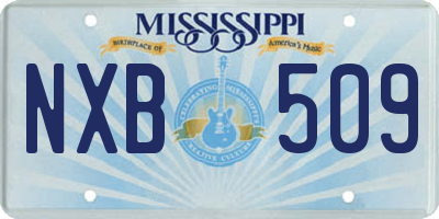 MS license plate NXB509