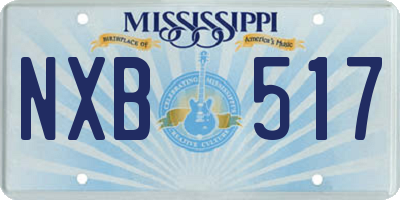 MS license plate NXB517